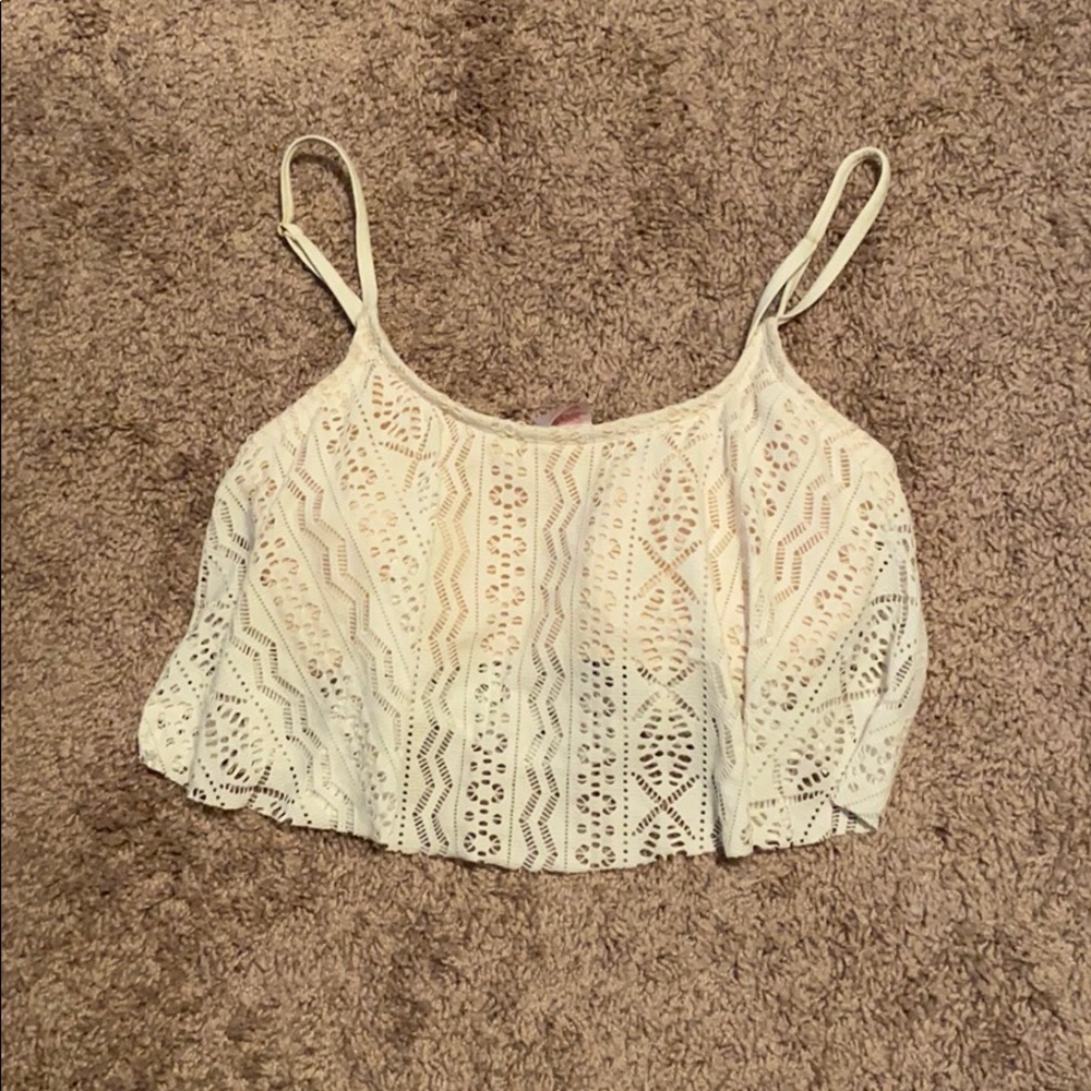 Lace swim top with padding